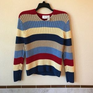 Liz Claiborne Womens Striped Cotton Sweater similar to Taylor Swift 1989 sweater